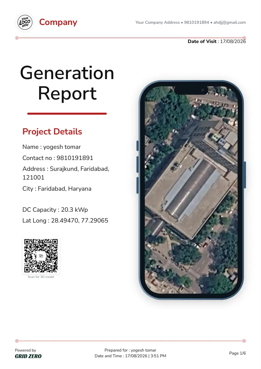 Generation report, page 1 of 6
